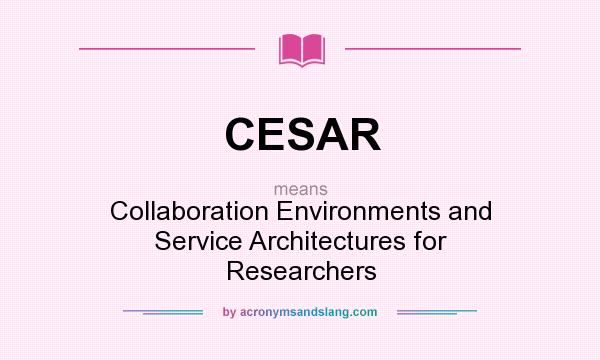 What does CESAR mean? It stands for Collaboration Environments and Service Architectures for Researchers