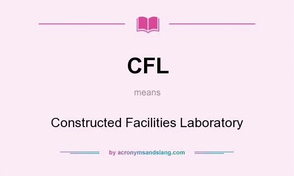 What does CFL mean? It stands for Constructed Facilities Laboratory