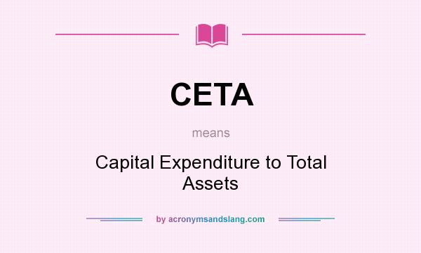 What does CETA mean? It stands for Capital Expenditure to Total Assets
