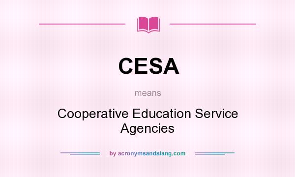 What does CESA mean? It stands for Cooperative Education Service Agencies