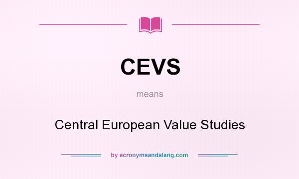 What does CEVS mean? It stands for Central European Value Studies
