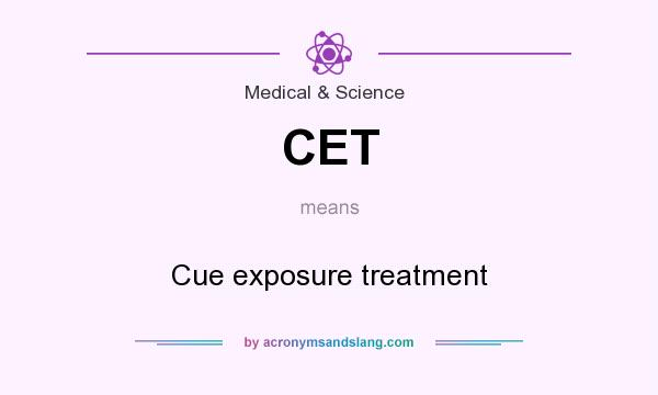 What does CET mean? It stands for Cue exposure treatment