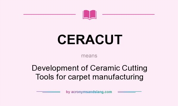 What does CERACUT mean? It stands for Development of Ceramic Cutting Tools for carpet manufacturing
