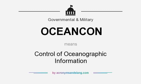 What does OCEANCON mean? It stands for Control of Oceanographic Information