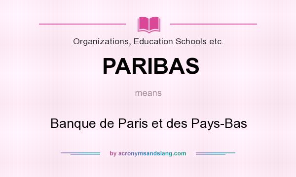 What does PARIBAS mean? It stands for Banque de Paris et des Pays-Bas