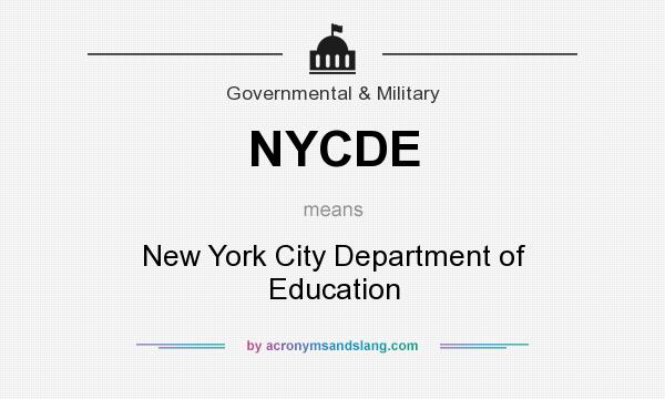 What does NYCDE mean? It stands for New York City Department of Education
