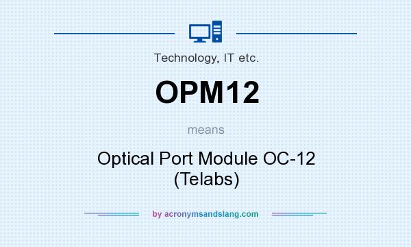 What does OPM12 mean? It stands for Optical Port Module OC-12 (Telabs)
