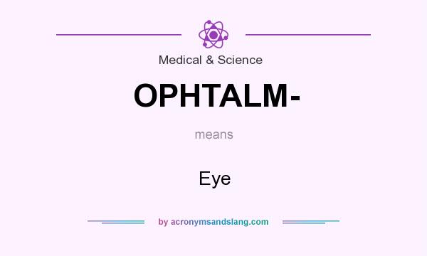What does OPHTALM- mean? It stands for Eye