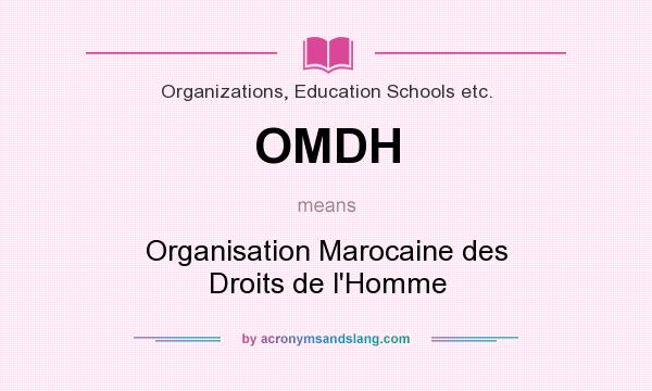 What does OMDH mean? It stands for Organisation Marocaine des Droits de l`Homme