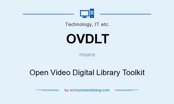 What does OVDLT mean? It stands for Open Video Digital Library Toolkit