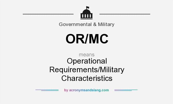 What does OR/MC mean? It stands for Operational Requirements/Military Characteristics