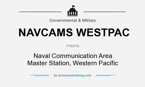 What does NAVCAMS WESTPAC mean? It stands for Naval Communication Area Master Station, Western Pacific