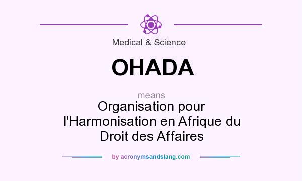 What does OHADA mean? It stands for Organisation pour l`Harmonisation en Afrique du Droit des Affaires