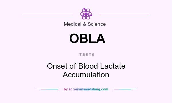What does OBLA mean? It stands for Onset of Blood Lactate Accumulation