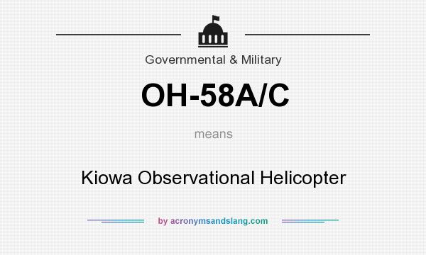 What does OH-58A/C mean? It stands for Kiowa Observational Helicopter