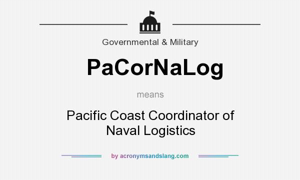 What does PaCorNaLog mean? It stands for Pacific Coast Coordinator of Naval Logistics