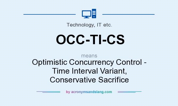 What does OCC-TI-CS mean? It stands for Optimistic Concurrency Control - Time Interval Variant, Conservative Sacrifice