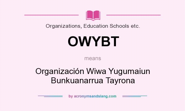What does OWYBT mean? It stands for Organización Wiwa Yugumaiun Bunkuanarrua Tayrona