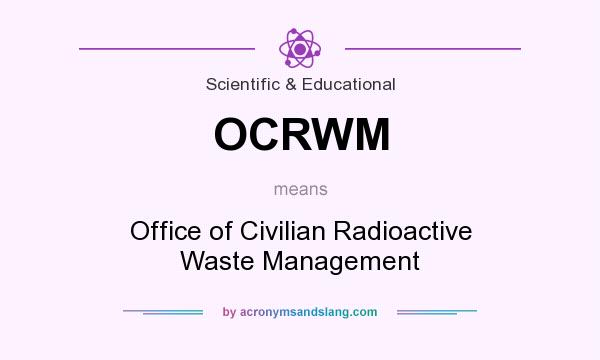 What does OCRWM mean? It stands for Office of Civilian Radioactive Waste Management