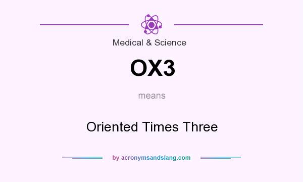 What does OX3 mean? It stands for Oriented Times Three