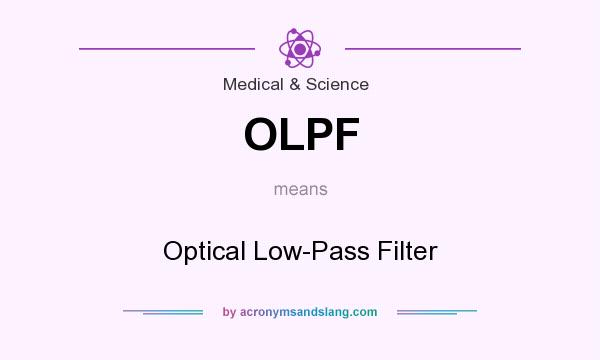 What does OLPF mean? It stands for Optical Low-Pass Filter