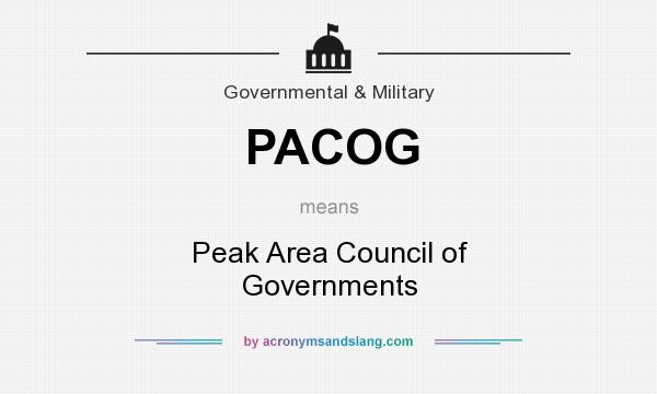 What does PACOG mean? It stands for Peak Area Council of Governments