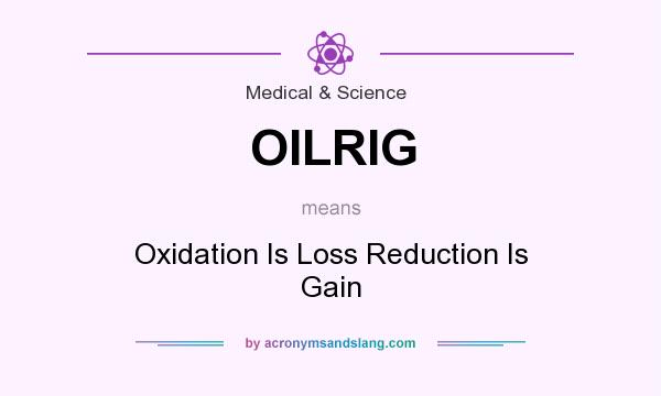 What does OILRIG mean? It stands for Oxidation Is Loss Reduction Is Gain