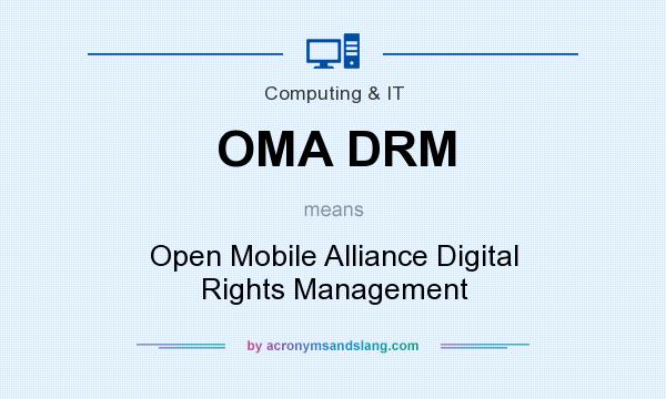 What does OMA DRM mean? It stands for Open Mobile Alliance Digital Rights Management
