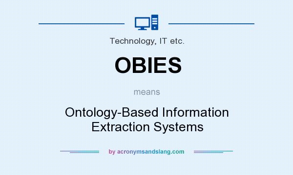 What does OBIES mean? It stands for Ontology-Based Information Extraction Systems