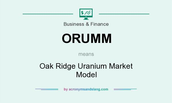 What does ORUMM mean? It stands for Oak Ridge Uranium Market Model
