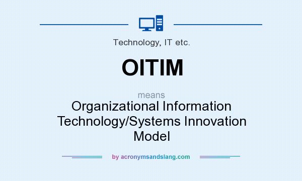 What does OITIM mean? It stands for Organizational Information Technology/Systems Innovation Model