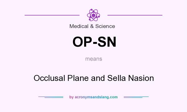 What does OP-SN mean? It stands for Occlusal Plane and Sella Nasion