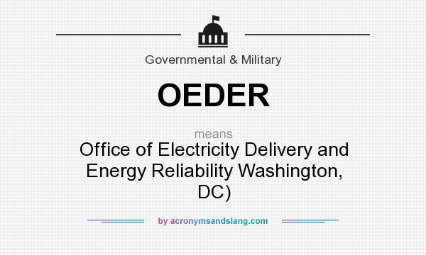 What does OEDER mean? It stands for Office of Electricity Delivery and Energy Reliability Washington, DC)