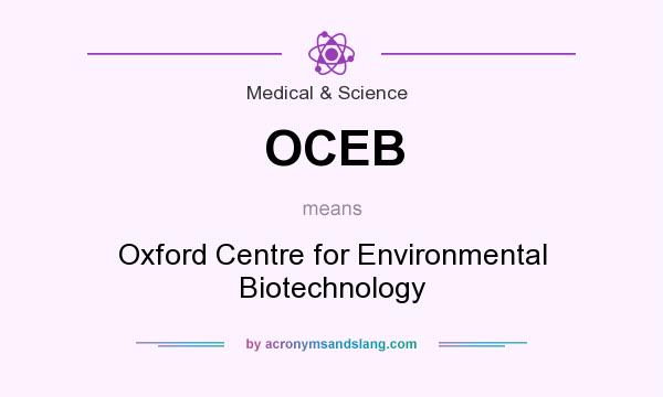 What does OCEB mean? It stands for Oxford Centre for Environmental Biotechnology