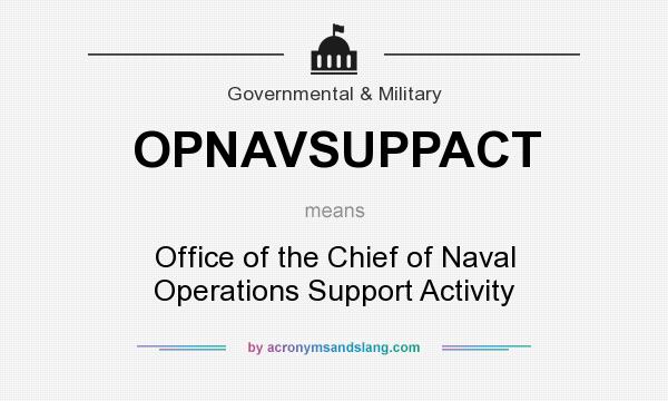 What does OPNAVSUPPACT mean? It stands for Office of the Chief of Naval Operations Support Activity