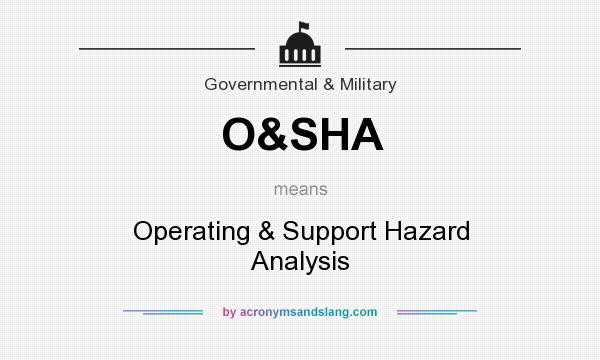What does O&SHA mean? It stands for Operating & Support Hazard Analysis