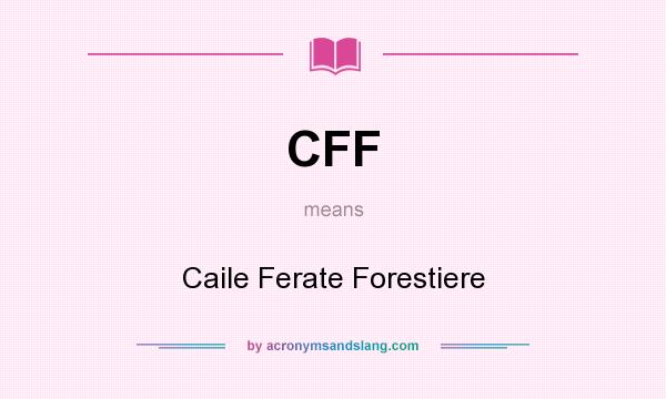 What does CFF mean? It stands for Caile Ferate Forestiere