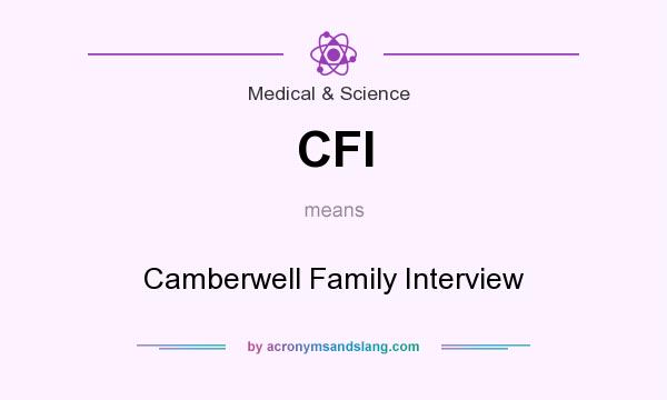 What does CFI mean? It stands for Camberwell Family Interview