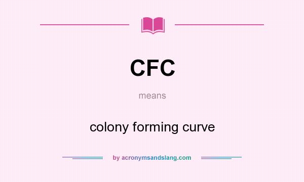 What does CFC mean? It stands for colony forming curve