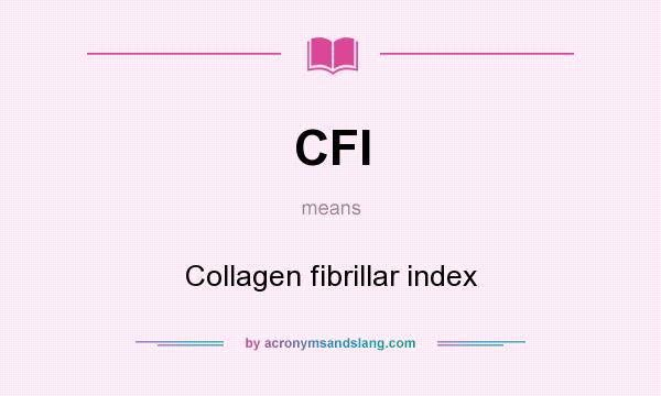 What does CFI mean? It stands for Collagen fibrillar index