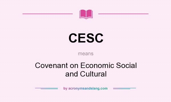 What does CESC mean? It stands for Covenant on Economic Social and Cultural