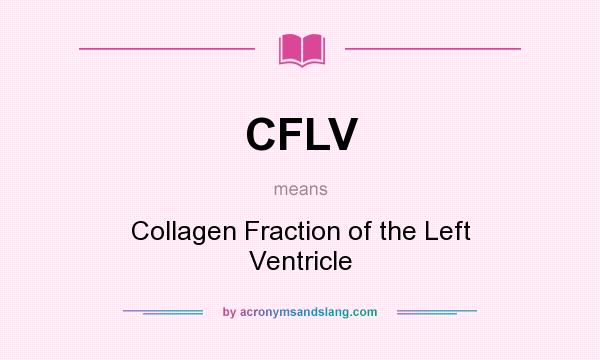What does CFLV mean? It stands for Collagen Fraction of the Left Ventricle