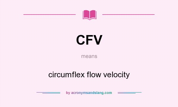 What does CFV mean? It stands for circumflex flow velocity