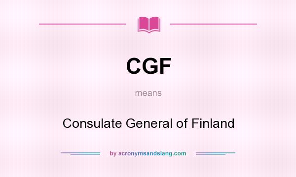 What does CGF mean? It stands for Consulate General of Finland