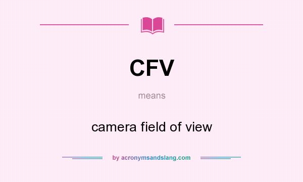 What does CFV mean? It stands for camera field of view