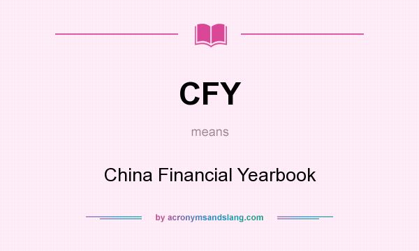 What does CFY mean? It stands for China Financial Yearbook