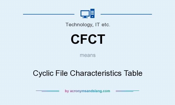 What does CFCT mean? It stands for Cyclic File Characteristics Table