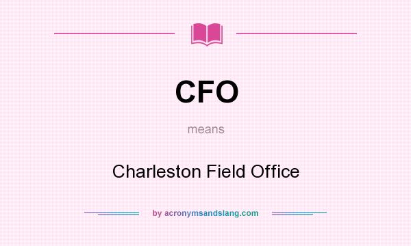 What does CFO mean? It stands for Charleston Field Office