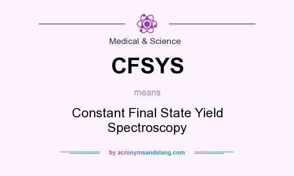 What does CFSYS mean? It stands for Constant Final State Yield Spectroscopy