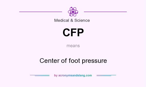 What does CFP mean? It stands for Center of foot pressure